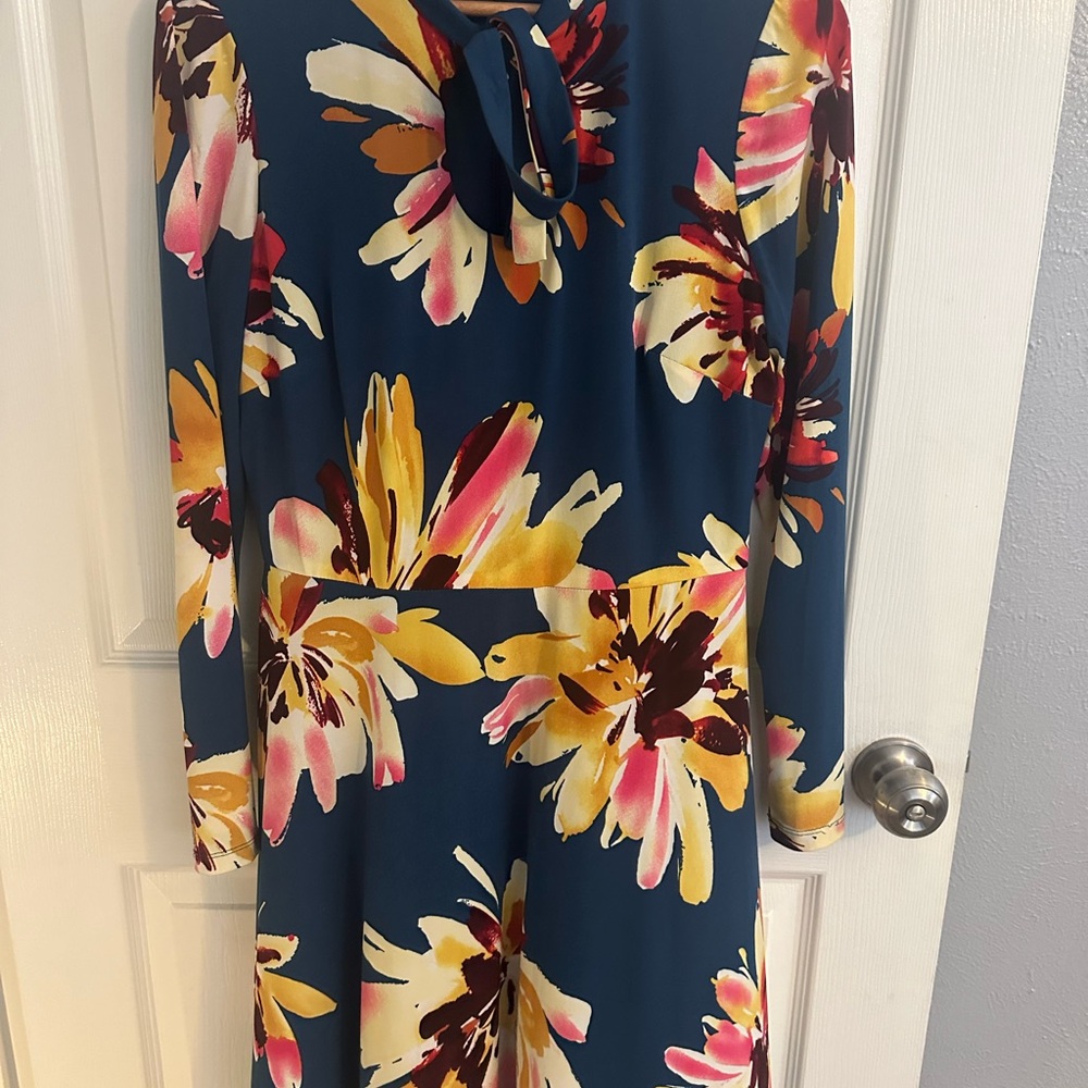 Maggy London Blue and Yellow Sleeveless Sundress